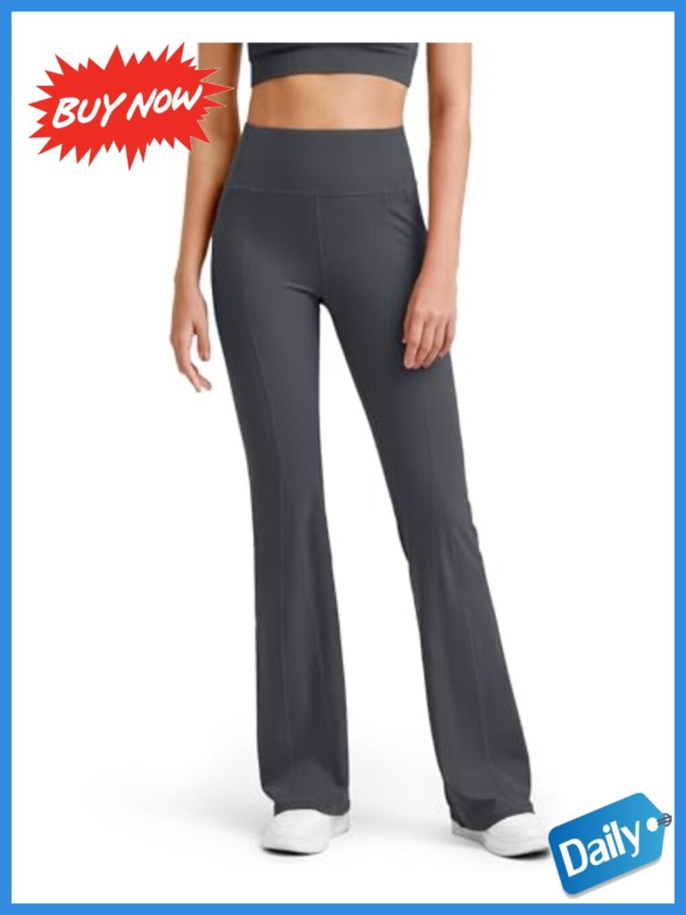 High Waisted Flared Yoga Pants with Pockets Soft Casual Flare Leggings